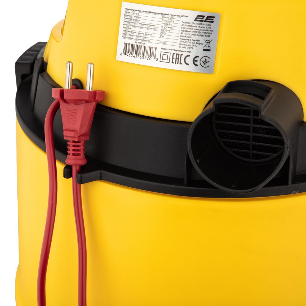 2E Professional vacuum cleaner PowerClean 20P 1000W 15kPa 20L container wet/dry cleaning air blower function IPX4 4.8kg