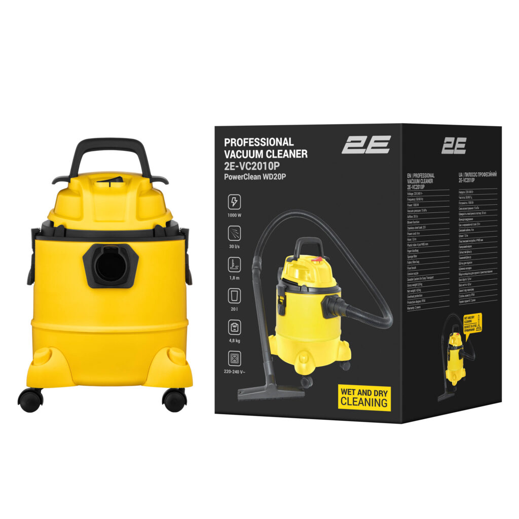 2E Professional vacuum cleaner PowerClean 20P 1000W 15kPa 20L container wet/dry cleaning air blower function IPX4 4.8kg
