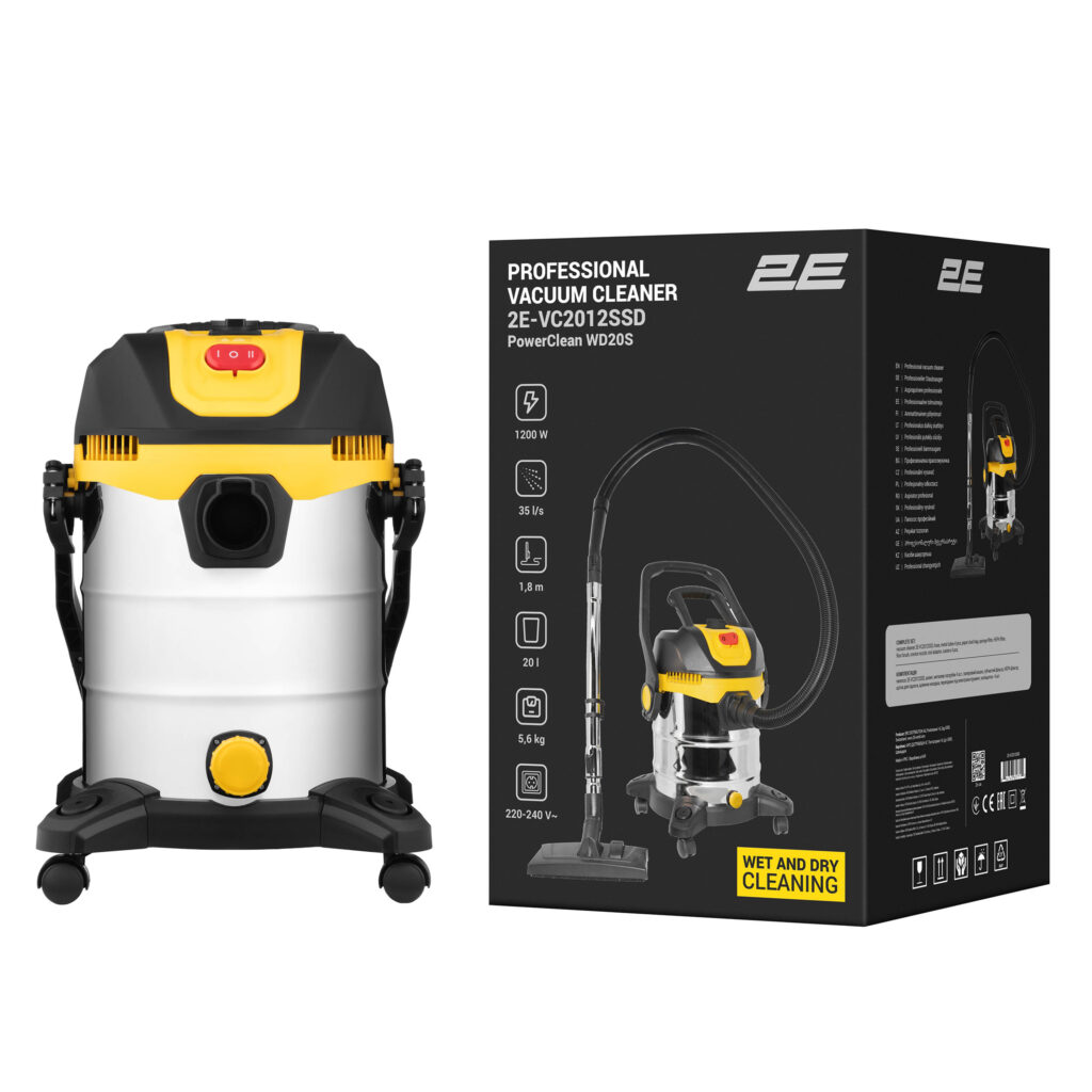 2E Professional vacuum cleaner PowerClean 20S 1200W 17kPa 20L container 220V/2000W wet/dry cleaning air blower function IPX4 5.6kg