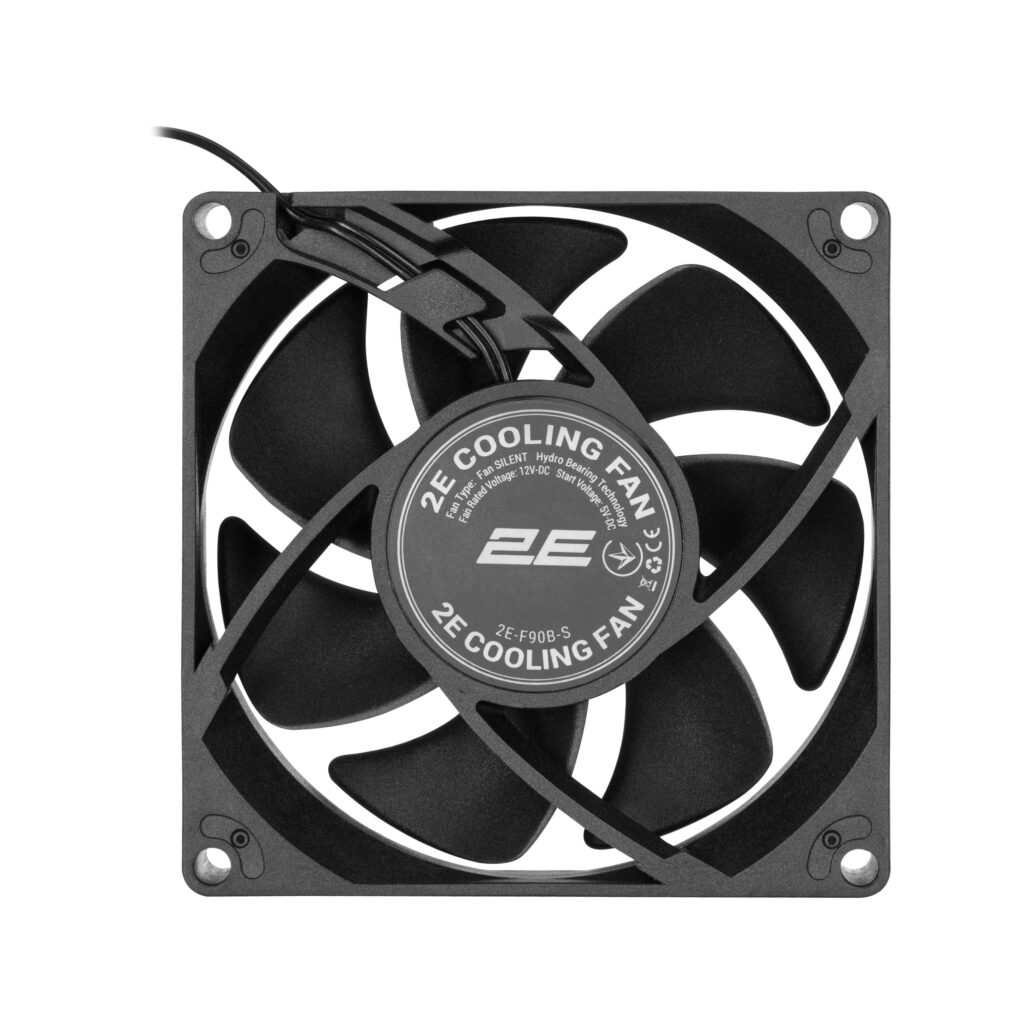 Корпусный вентилятор 2E F90B-S 90мм, 1700rpm, 4pin MOLEX, 25dBa, чёрный