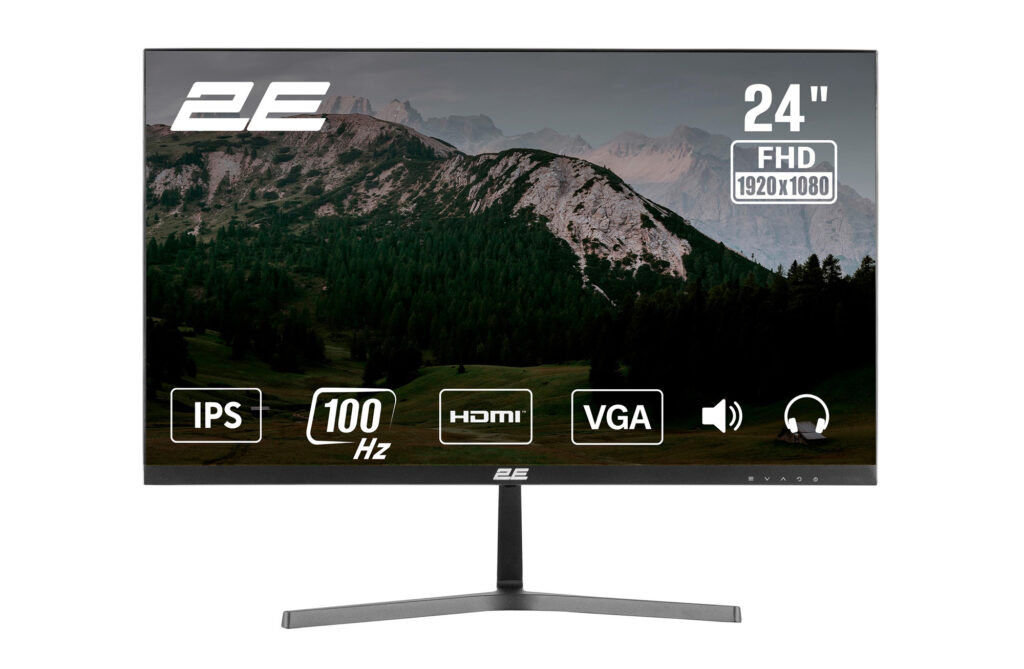 Монитор 2E 23.8″ D2425B D-Sub, HDMI, MM, IPS, 100Hz, FreeSync