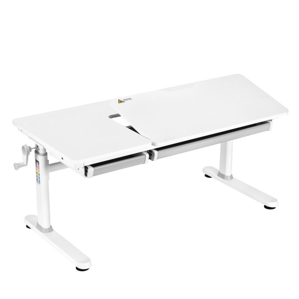 2E Children’s Desk CE301K, height 54-76cm, manual mechanism, tabletop 120?60cm (white), metal base (white)