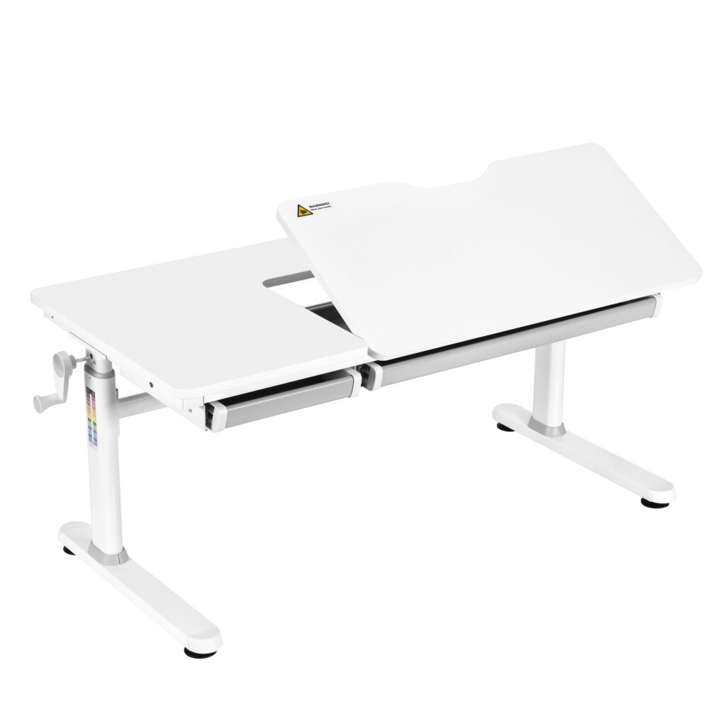2E Children’s Desk CE301K, height 54-76cm, manual mechanism, tabletop 120?60cm (white), metal base (white)