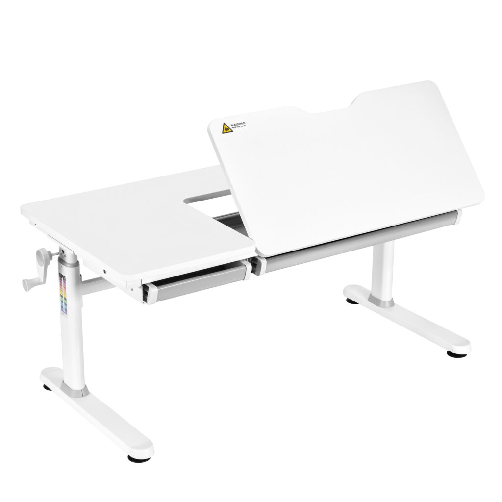 2E Children’s Desk CE301K, height 54-76cm, manual mechanism, tabletop 120?60cm (white), metal base (white)