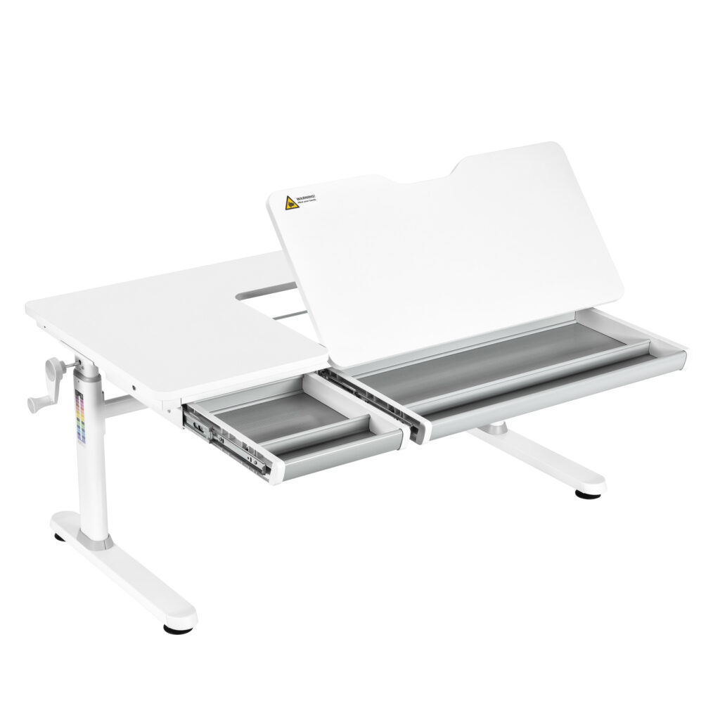 2E Children’s Desk CE301K, height 54-76cm, manual mechanism, tabletop 120?60cm (white), metal base (white)