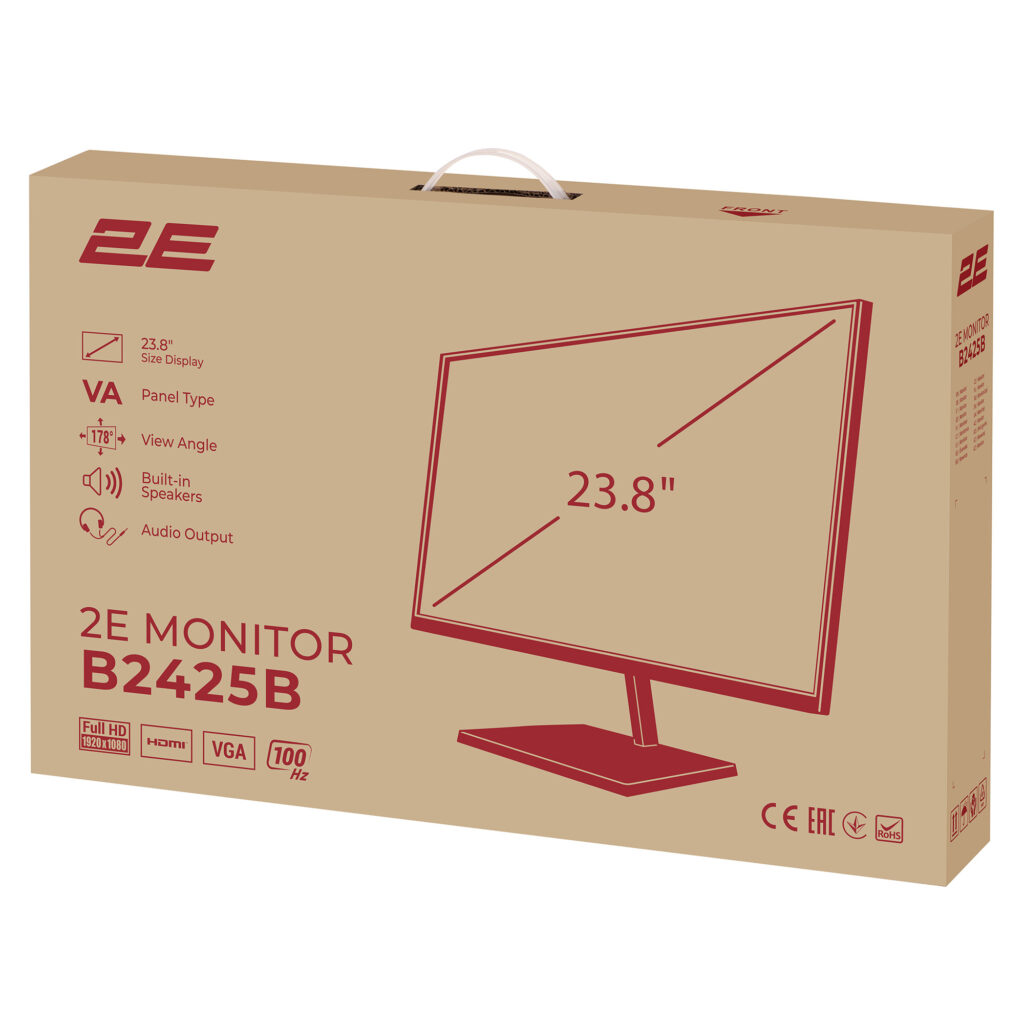 Монітор 2E 23.8″ B2425B D-Sub, HDMI, MM, VA, 100Hz, FreeSync