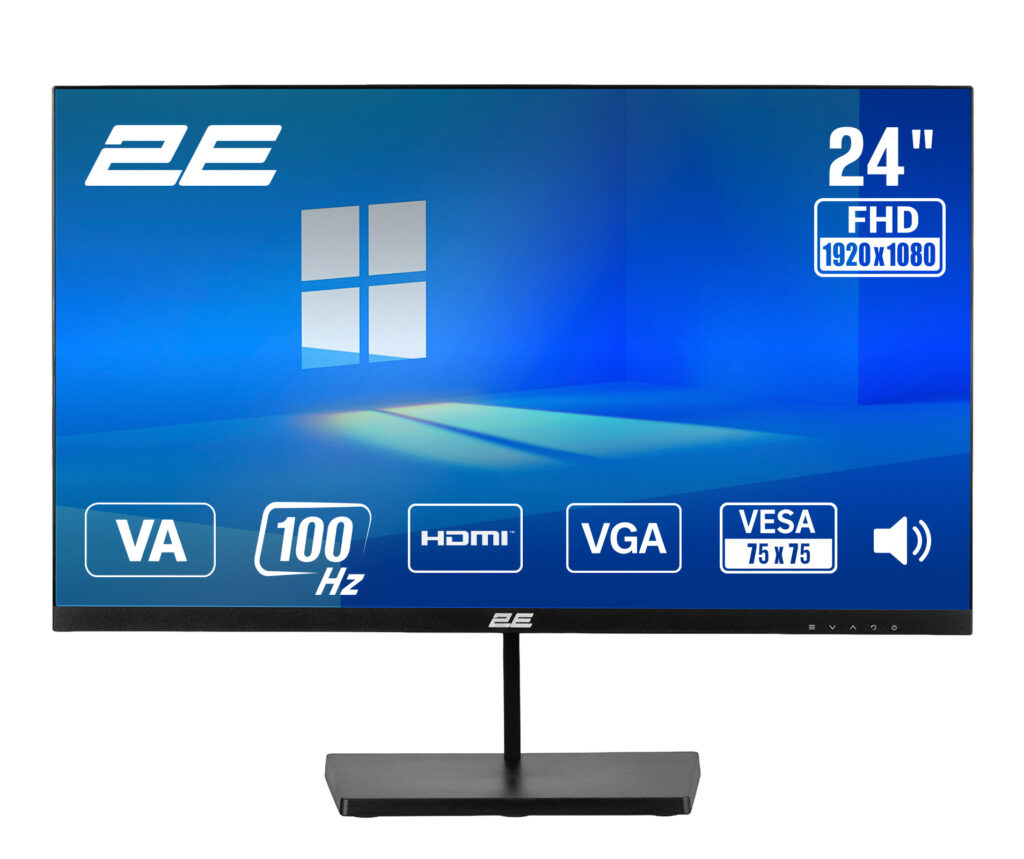 Монітор 2E 23.8″ B2425B D-Sub, HDMI, MM, VA, 100Hz, FreeSync