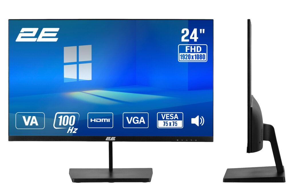 Монітор 2E 23.8″ B2425B D-Sub, HDMI, MM, VA, 100Hz, FreeSync