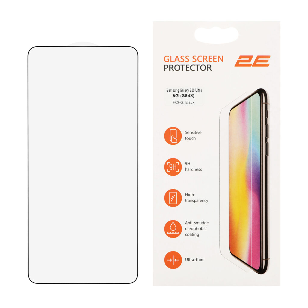 2E Protective glasses for Samsung Galaxy S26 Ultra 5G (S948), 2.5D FCFG, (1 Pack), black border