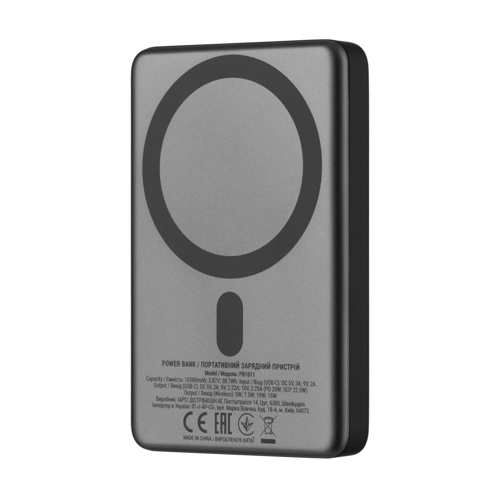 2E Power Bank Slim Wireless QI 10000mAh, 20W, grey