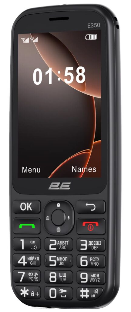 Мобільний телефон 2E E350 3.5″ 2SIM, 3000мА•год, чорний