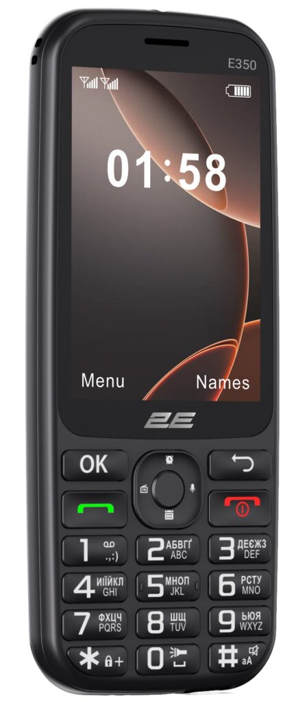 Мобільний телефон 2E E350 3.5″ 2SIM, 3000мА•год, чорний