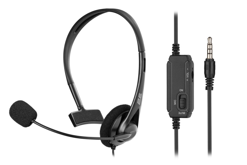 Гарнітура ПК моно On-ear 2E CH11 mini-jack, omni-mic, 1.2м, чорний