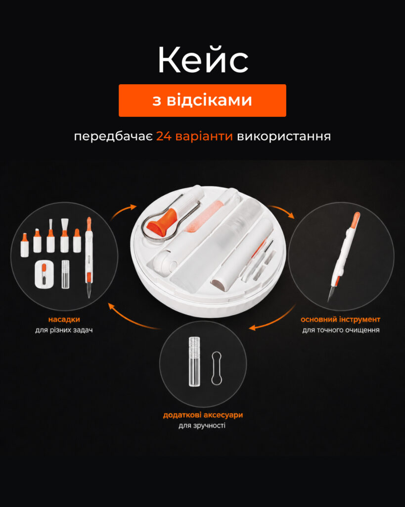 2E Cleaning Kit 20in1, white/orange