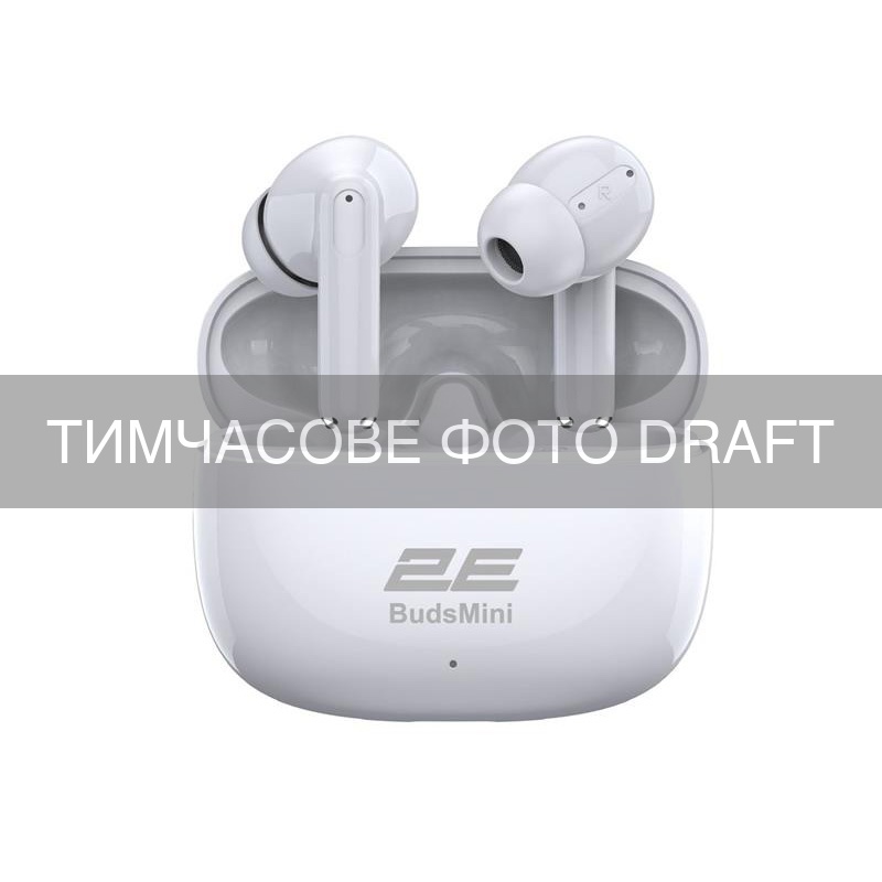 Навушники TWS 2E BudsMini, BT 6.0, IPX4, SBC, Touch control, Mic, білий