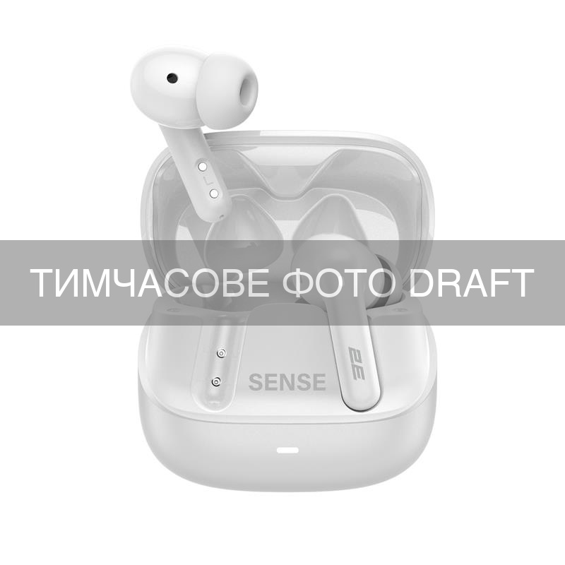 Headset TWS 2E Sense, BT 5.4, ANC, IPX4, SBC, 6Mic, Touch control, white