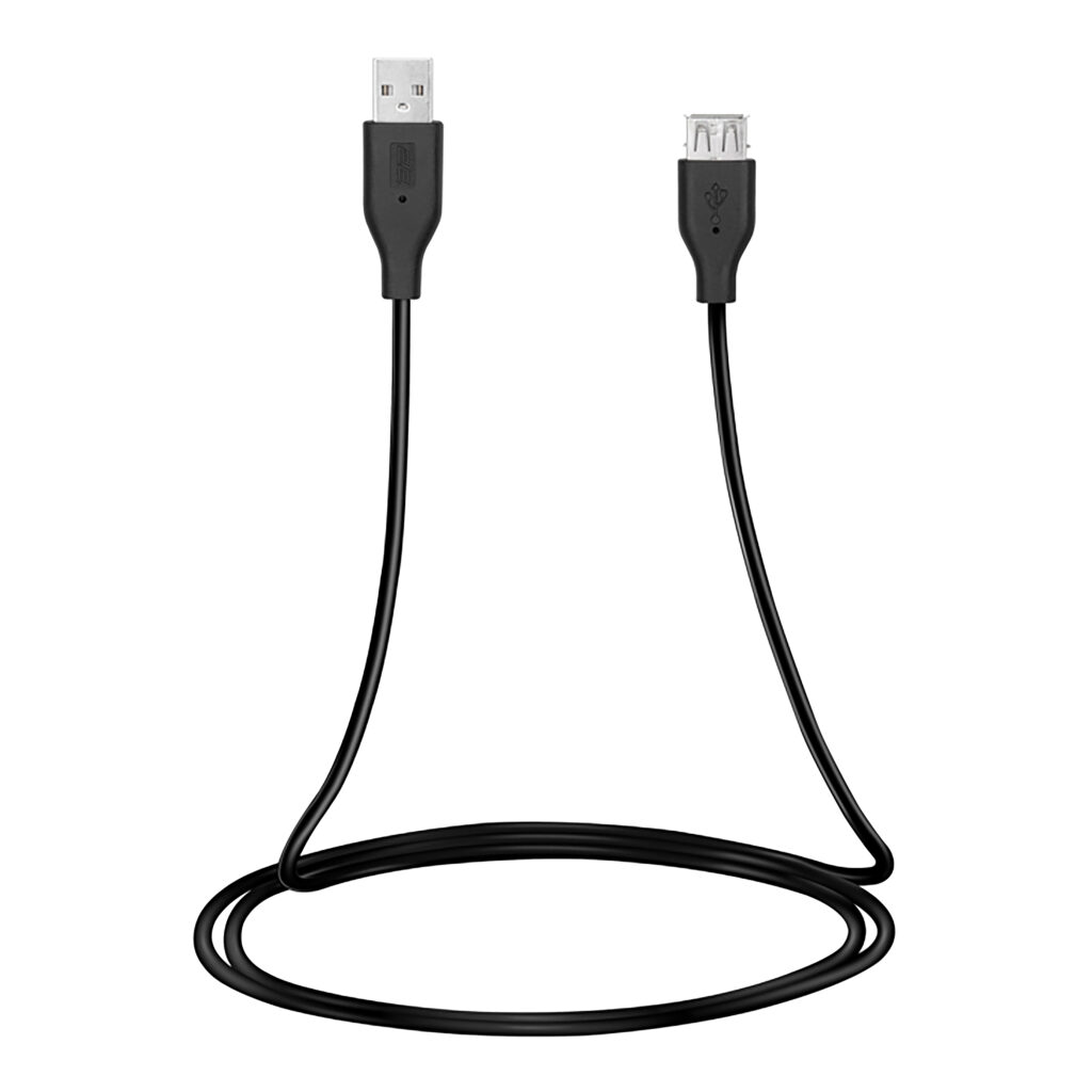 2E Cable USB 2.0 (AM/AF) 1.8m Black