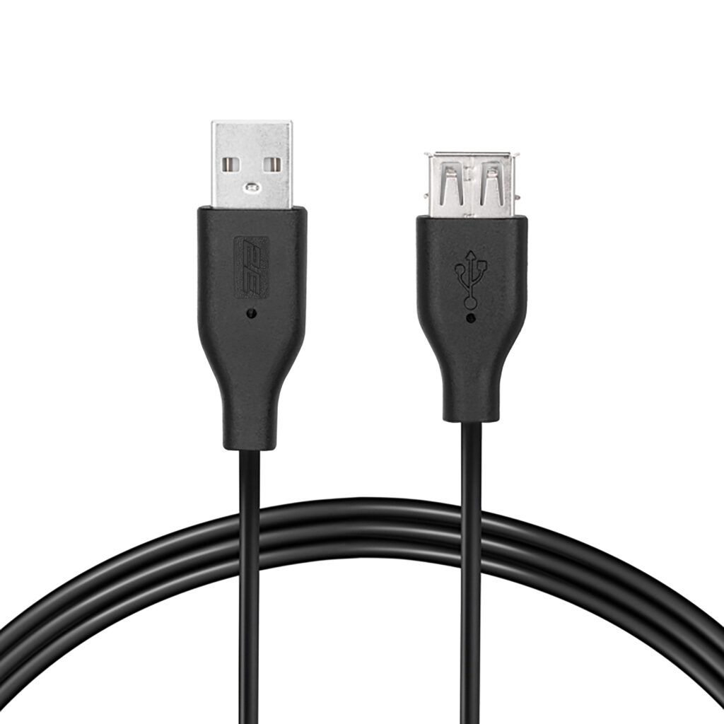 2E Cable USB 2.0 (AM/AF) 1.8m Black