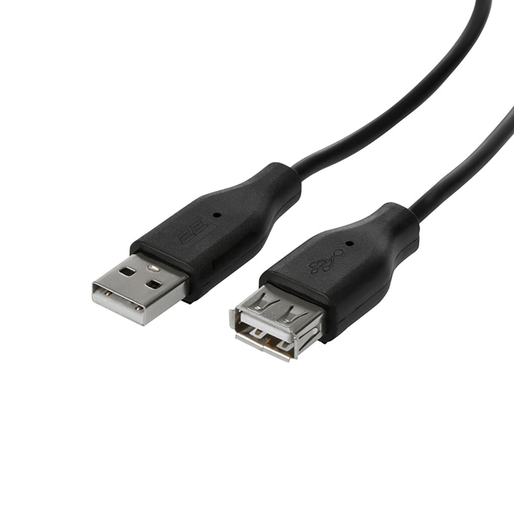 2E Cable USB 2.0 (AM/AF) 1.8m Black
