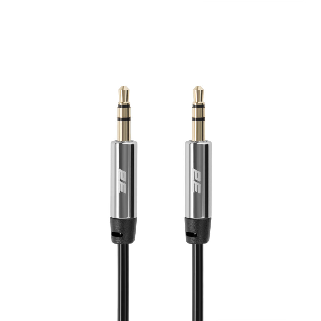 2E Cable audio jack 3.5mm-M Coiled 1.8m Black