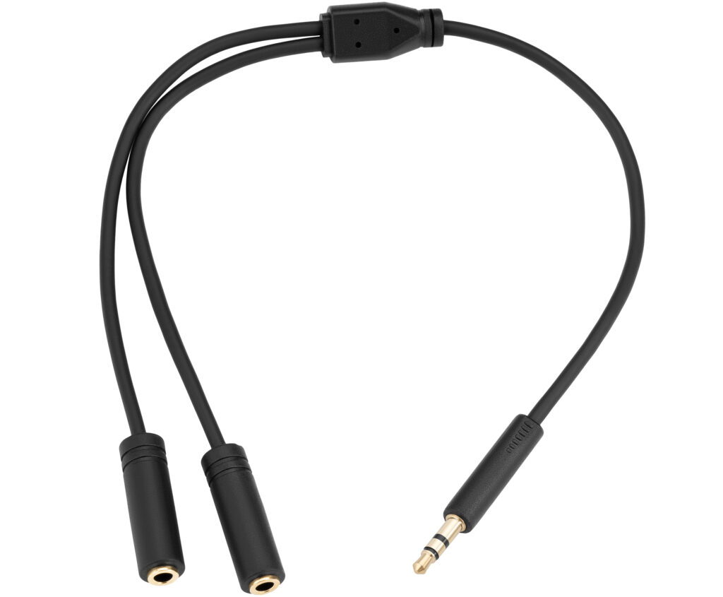 2E Cable jack 3.5 > 2хjack 3.5 (M/F) 2E, 0.30m, black