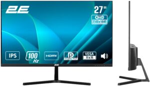 Monitor 2E 27″ H2725B HDMI, DP, MM, IPS, 2560×1440, 100Hz, FreeSync