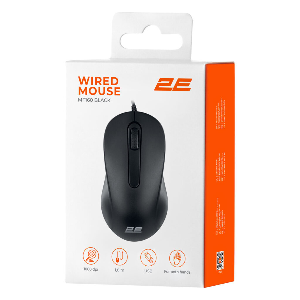 Mouse 2E MF160, USB-A, black
