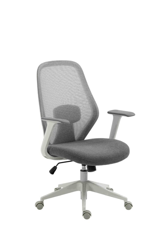 2E Office Chair OC110, fabric, fixed armrests, gray
