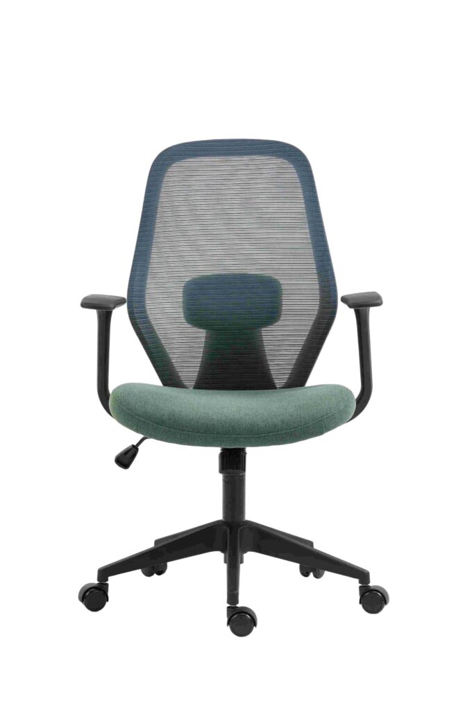 2E Office Chair OC110, fabric, fixed armrests, dark green