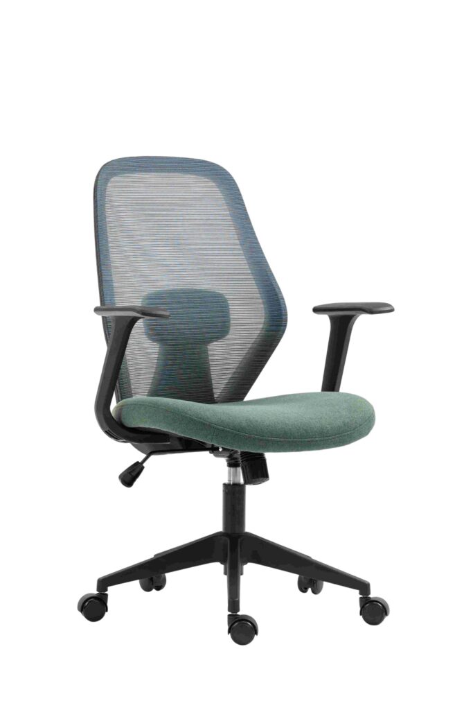 2E Office Chair OC110, fabric, fixed armrests, dark green