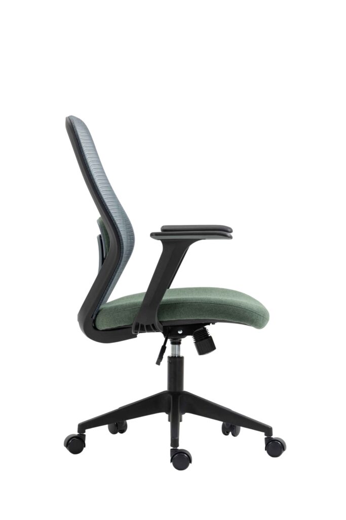 2E Office Chair OC110, fabric, fixed armrests, dark green