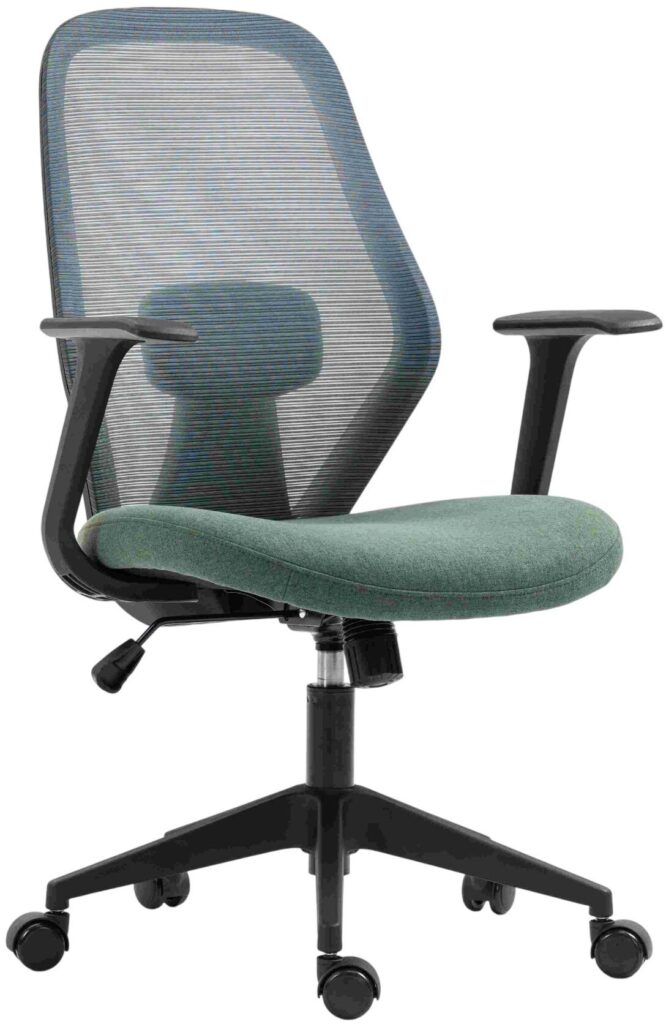 2E Office Chair OC110, fabric, fixed armrests, dark green