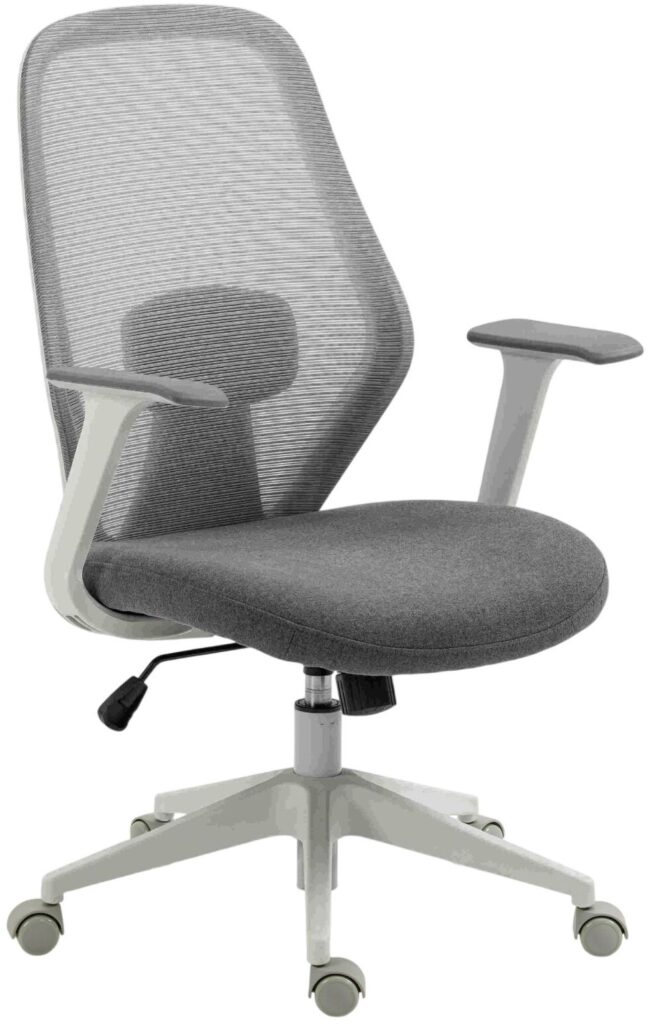 2E Office Chair OC110, fabric, fixed armrests, gray