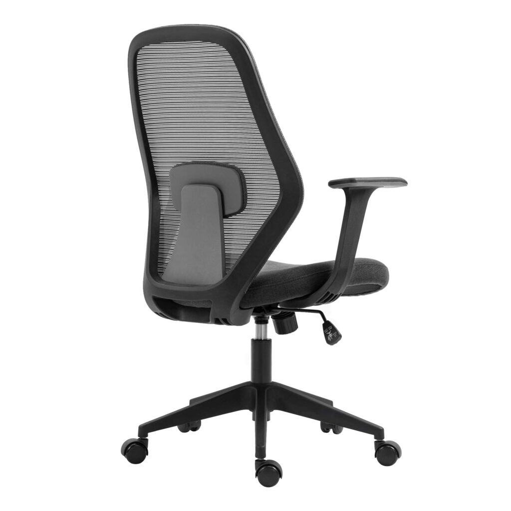 Кресло 2E OFFICE OC110, ткань, фиксированные подлокотники, черный