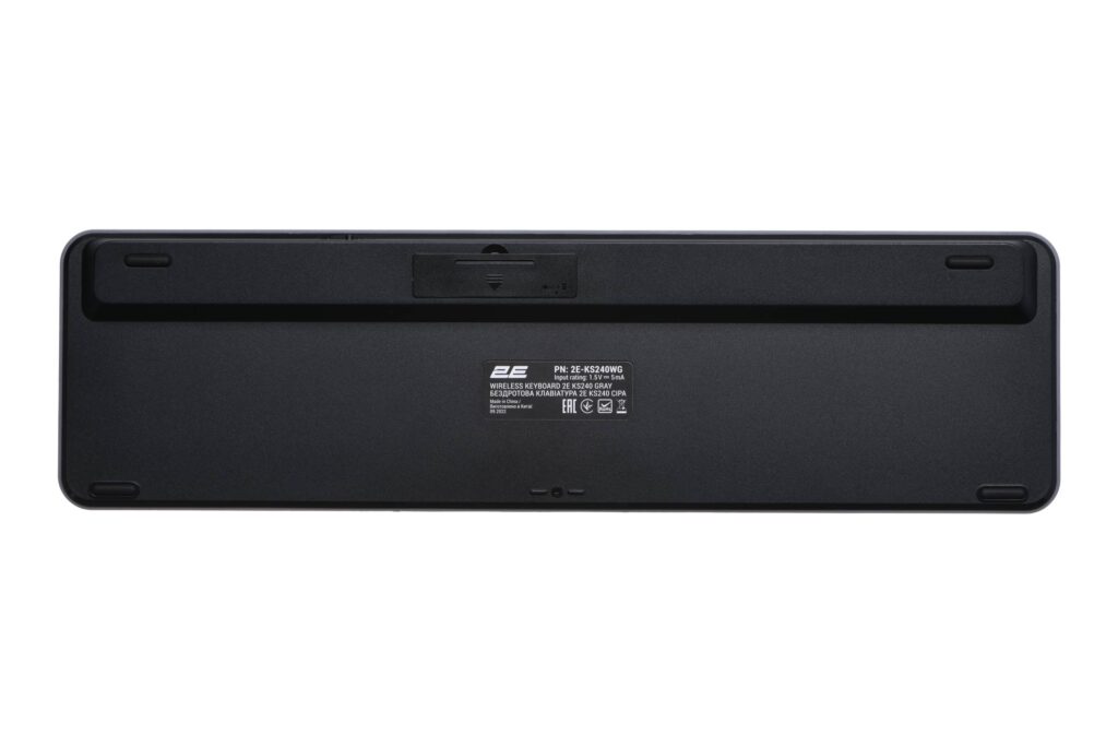 2E Keyboard membrane KS240 110key, WL/BT, EN/UK/RU, grey-black