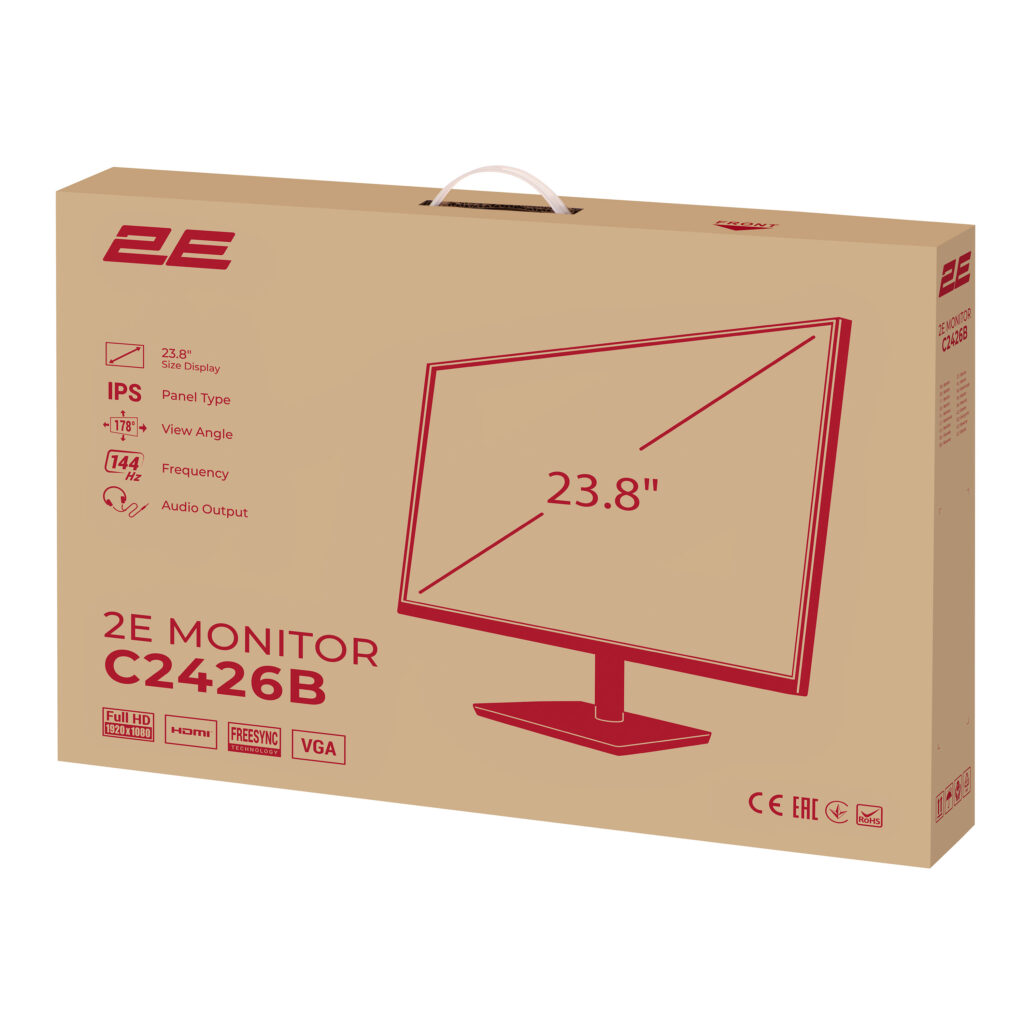 Monitor 2E 23.8″ C2426B D-Sub, HDMI, IPS, 144Hz, FreeSync